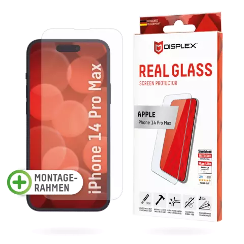 Displex Real Glass Screenprotector geschikt voor iPhone 14 Pro Max - Transparant