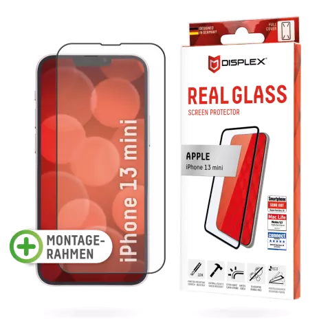 Displex Real Glass FC Screenprotector geschikt voor iPhone 13 mini - Transparant