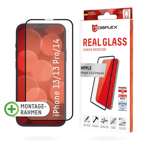 Displex Real Glass Full Cover Screenprotector voor iPhone 14 - Transparant