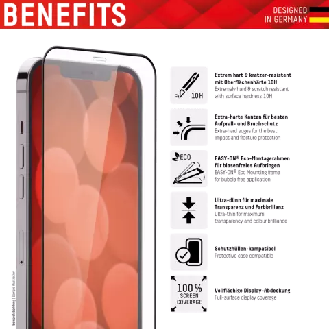 Displex Real Glass Full Cover Screenprotector voor iPhone 14 - Transparant