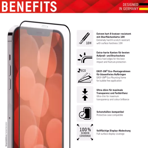 Displex Real Glass Full Cover Screenprotector voor iPhone 14 Pro Max - Transparant