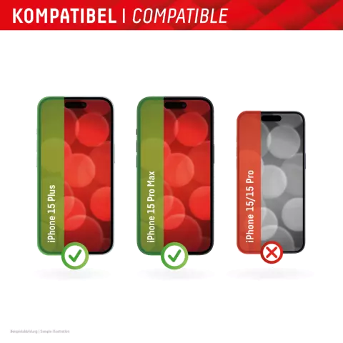 Displex Real Glass Full Cover Screenprotector geschikt voor iPhone 15 Plus &amp; iPhone 15 Pro Max - Transparant