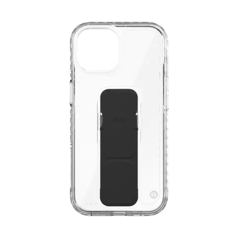 CLCKR Stand and Grip Case hoesje voor iPhone 15 - Transparant