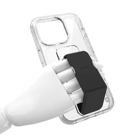CLCKR Stand and Grip Case hoesje geschikt voor iPhone 15 Pro - Transparant