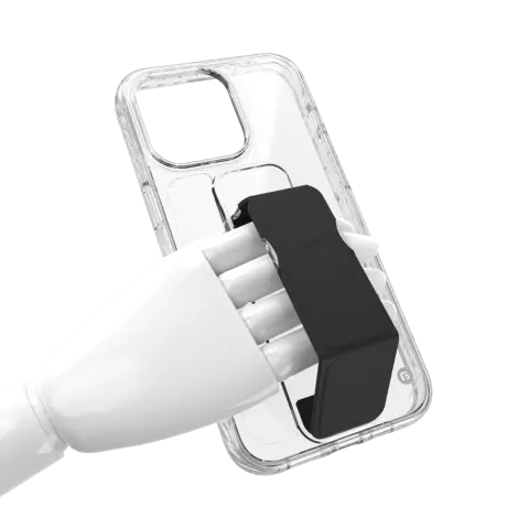 CLCKR Stand and Grip Case hoesje geschikt voor iPhone 15 Pro Max - Transparant