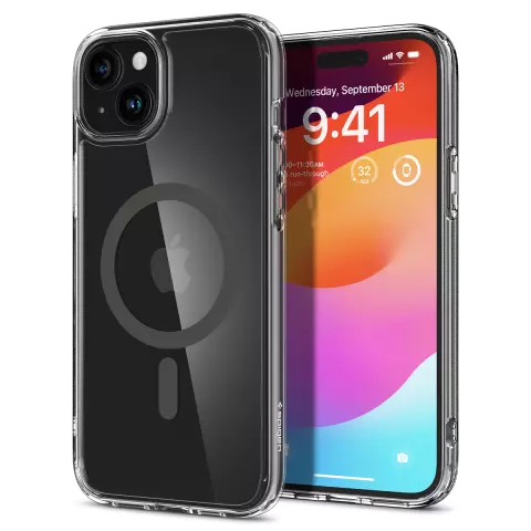 Spigen Ultra Hybrid MagFit hoesje geschikt voor iPhone 15 - Grijs