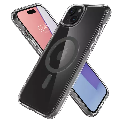 Spigen Ultra Hybrid MagFit hoesje geschikt voor iPhone 15 - Grijs