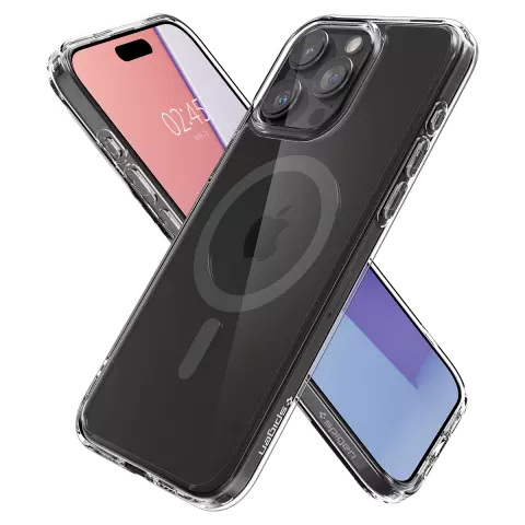Spigen Ultra Hybrid MagFit hoesje geschikt voor iPhone 15 Pro - Grijs