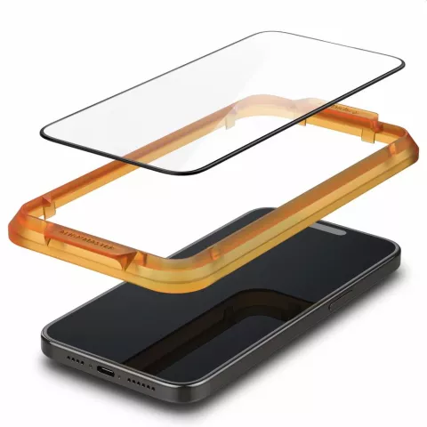 Spigen AlignMaster Full Cover Glass 2 Pack Screenprotector voor iPhone 15 Plus - Transparant