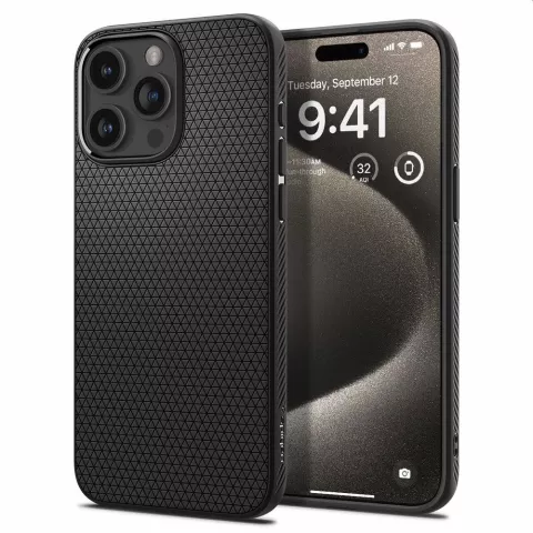 Spigen Liquid Air Case hoesje voor iPhone 15 Pro Max - zwart