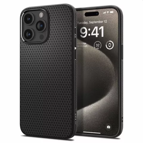 Spigen Liquid Air Case hoesje geschikt voor iPhone 15 Pro Max - zwart
