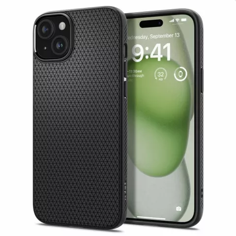 Spigen Liquid Air Case hoesje geschikt voor iPhone 15 Plus - zwart