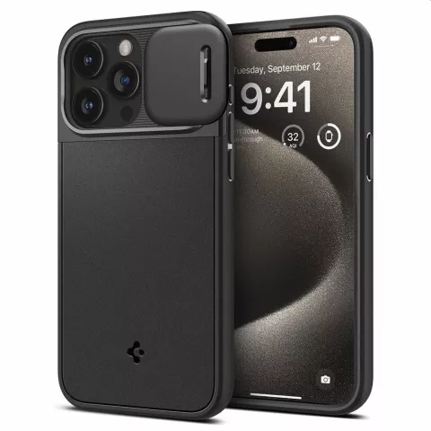 Spigen Optik Armor Magfit Case hoesje voor iPhone 15 Pro Max - zwart