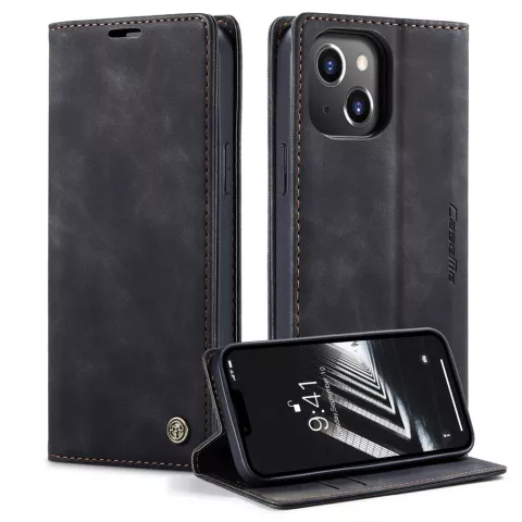 Caseme Retro Wallet Case hoesje voor iPhone 15 Plus - zwart