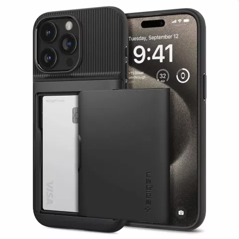Spigen Slim Armor CS hoesje voor iPhone 15 Pro Max - zwart