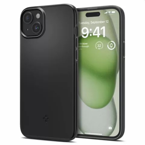 Spigen Thin Fit Case hoesje geschikt voor iPhone 15 Plus - zwart