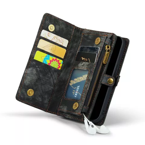 Caseme Vintage Portemonnee hoesje voor iPhone 7, 8, SE 2020 en SE 2022 - zwart