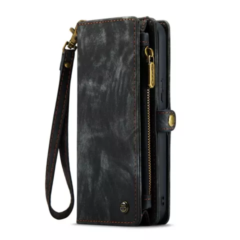 Caseme Vintage Portemonnee hoesje geschikt voor iPhone 15 - zwart