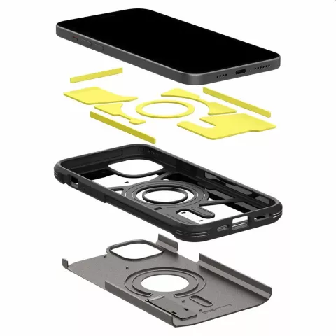 Spigen Tough Armor Magfit Case hoesje voor iPhone 15 - zwart