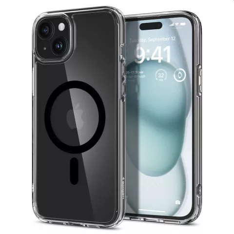 Spigen Ultra Hybrid Magfit Case hoesje voor iPhone 15 - zwart