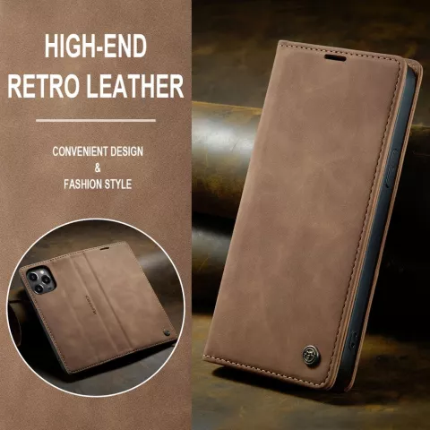 Caseme Retro Wallet Case hoesje voor iPhone 15 Pro - bruin