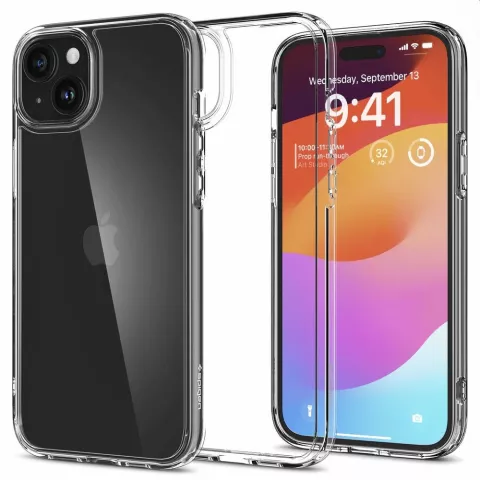 Spigen Ultra Hybrid Case hoesje voor iPhone 15 - Crystal Clear