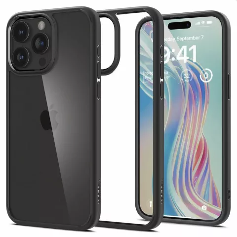 Spigen Ultra Hybrid Case hoesje voor iPhone 15 Pro Max - Matte zwart