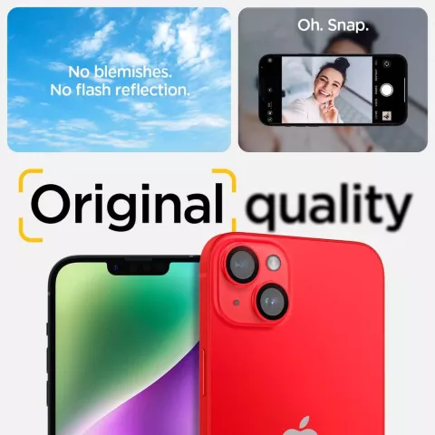 Spigen Camera Lens Glass Protector 2 Pack geschikt voor iPhone 14 Plus en iPhone 14 - Red