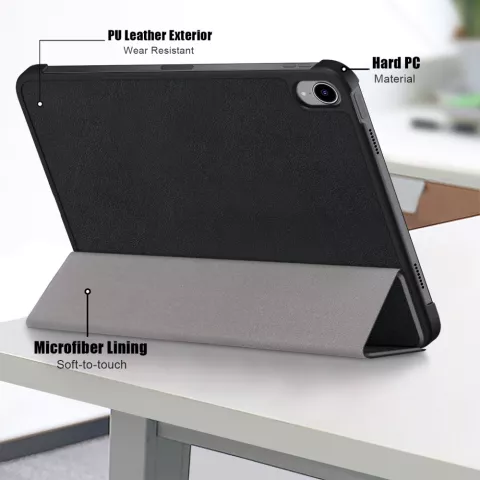 Trifold kunstleer hoes voor iPad 10e gen 10.9 inch 2022 - zwart