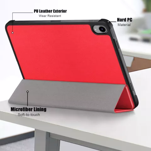 Trifold kunststof hoes voor iPad 10e gen 10.9 inch 2022 - rood