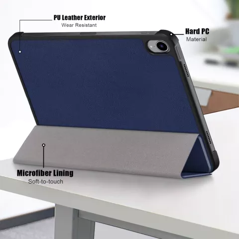 Trifold kunstleer hoes voor iPad 10e gen 10.9 inch 2022 - blauw