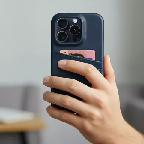 Duo Cardslot Wallet Portemonnee geschikt voor iPhone 11 Pro hoesje - Donkerblauw Bescherming