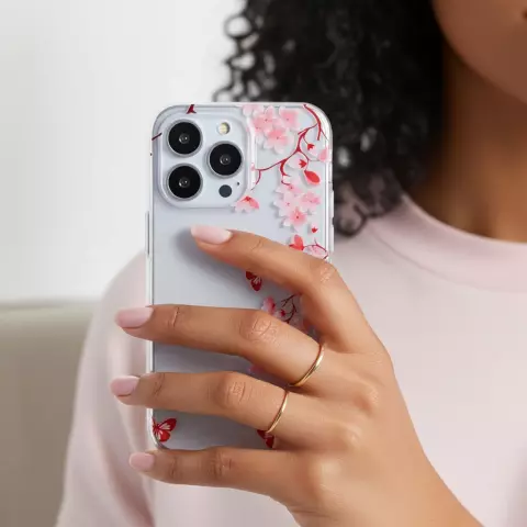 Zen Bloesem Bloemtakken Natuur Vlinders TPU geschikt voor iPhone 5 5s SE 2016 hoesje cover - Doorzichtig - Bloemen