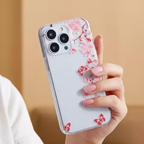 Zen Bloesem Bloemtakken Natuur Vlinders TPU geschikt voor iPhone 5 5s SE 2016 hoesje cover - Doorzichtig - Bloemen