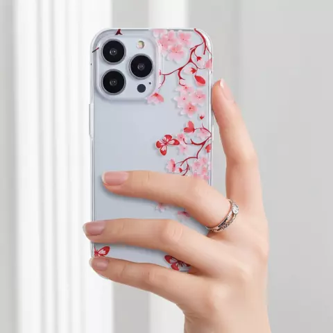 Zen Bloesem Bloemtakken Natuur Vlinders TPU geschikt voor iPhone 5 5s SE 2016 hoesje cover - Doorzichtig - Bloemen