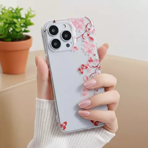 Zen Bloesem Bloemtakken Natuur Vlinders TPU geschikt voor iPhone 5 5s SE 2016 hoesje cover - Doorzichtig - Bloemen