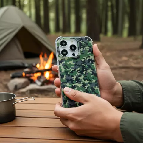 Leger Camouflage Survivor TPU hoesje geschikt voor iPhone 13 Pro Max - Army Groen