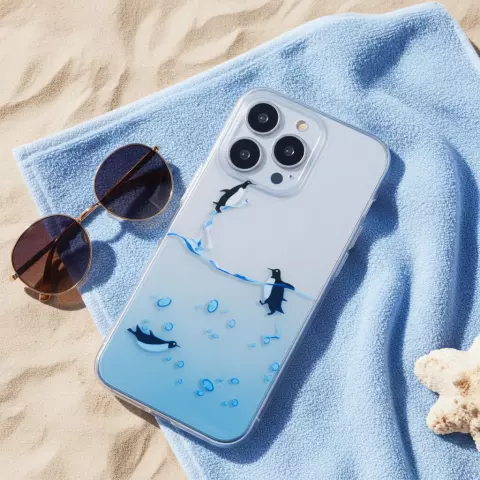Pinguin Ocean TPU hoesje geschikt voor iPhone 13 Pro - doorzichtig