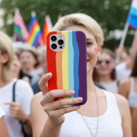 Rainbow Pride siliconen hoesje geschikt voor iPhone 11 Pro Max - pastel