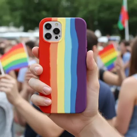 Rainbow Pride siliconen hoesje geschikt voor iPhone 11 Pro Max - pastel