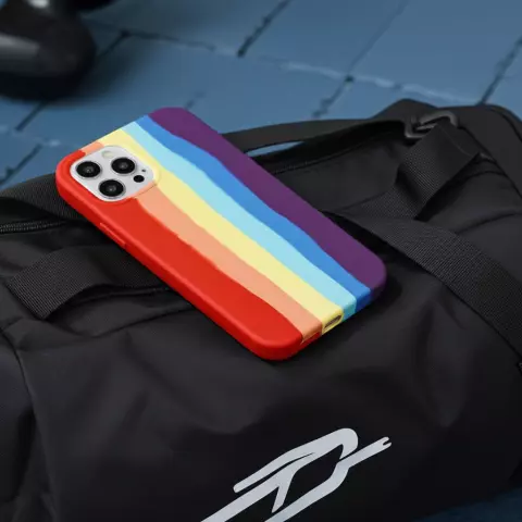 Rainbow Pride siliconen hoesje geschikt voor iPhone 14 Pro - pastel