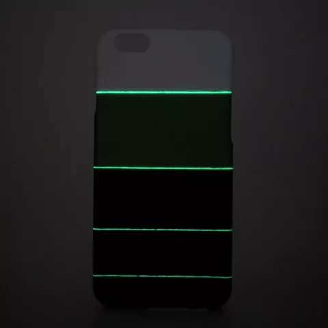 Glow in the Dark hoesje iPhone 6 6s - Groen tinten strepen cover