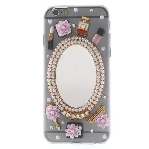 Sieraad hoesje iPhone 6 6s Chique met spiegel Make-up hardcase