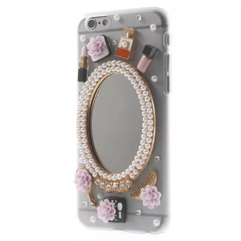 Sieraad hoesje iPhone 6 6s Chique met spiegel Make-up hardcase