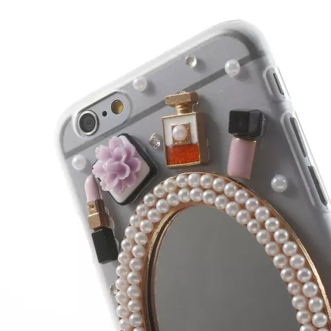 Sieraad hoesje iPhone 6 6s Chique met spiegel Make-up hardcase