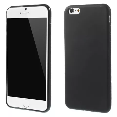 Effen zwart TPU hoesje iPhone 6 Plus 6s Plus silicone cover Black