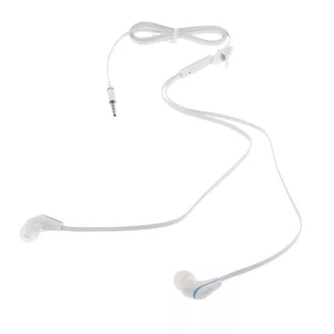 Langston In-Ear Oordopjes 3.5 mm Flat cable Witte oortjes knopje mic Noodle kabel