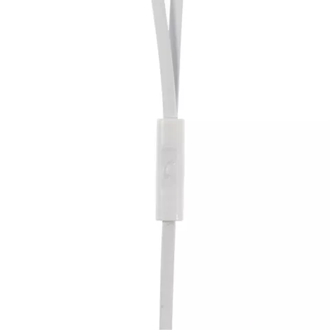 Langston In-Ear Oordopjes 3.5 mm Flat cable Witte oortjes knopje mic Noodle kabel