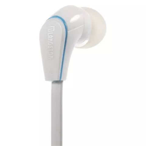 Langston In-Ear Oordopjes 3.5 mm Flat cable Witte oortjes knopje mic Noodle kabel