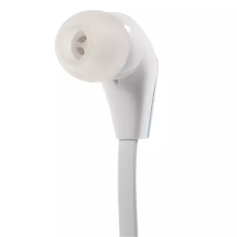 Langston In-Ear Oordopjes 3.5 mm Flat cable Witte oortjes knopje mic Noodle kabel